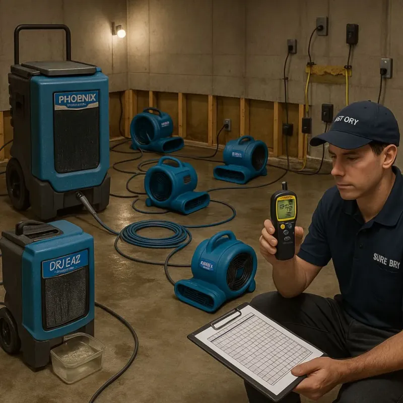 Structural Drying and Dehumidification process in Clinton, OH
